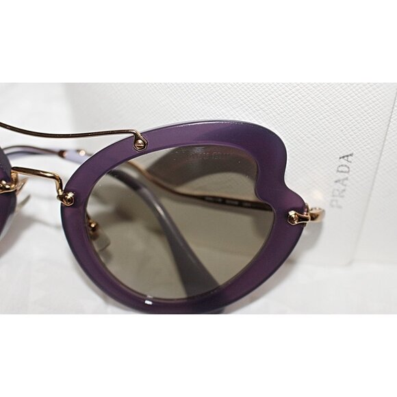 Miu Miu Butterfly Scenique Cat Eye Frame Sunglasses, Violet, Prada Case, New - Picture 8 of 13